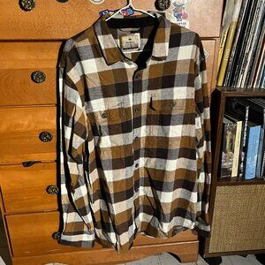 WindRiver Heritage Flannel Shirt – Brown & Cream Plaid (Men’s L)